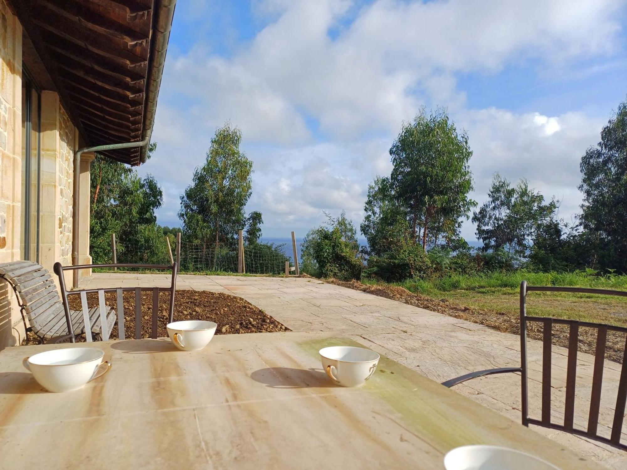 Amplio Apartamento Con Jardin En Casa Rural Haritza Con Vistas Al Mar Ea Exterior foto
